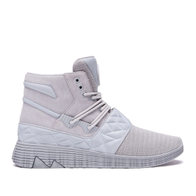 Supra Mens JAGATI High Top Shoes Lt. Grey/white | US-87236